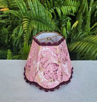 Marbled Paper Lampshade Pink Scallop Clip On