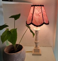 Marbled Paper Lampshade Pink Scallop Clip On