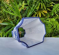 Rectangle Table Lampshade, Asian, Cobalt Blue White Lamp Shade