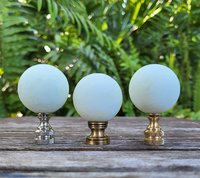 Large Glow in the Dark Lamp Finial Off White Blue