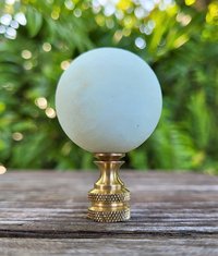 Large Glow in the Dark Lamp Finial Off White Blue