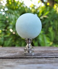 Large Glow in the Dark Lamp Finial Off White Blue