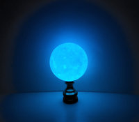 Large Glow in the Dark Lamp Finial Off White Blue