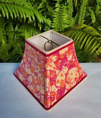 Marbled Pattern Fabric Lampshade Velvety Cotton, Clip On