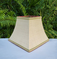 Raffia Cloth with Tropical Lining Lampshade Square Bell Frame