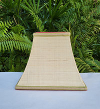 Raffia Cloth with Tropical Lining Lampshade Square Bell Frame