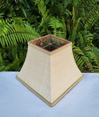 Raffia Cloth with Tropical Lining Lampshade Square Bell Frame