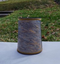 Pair Navy Gold Marbled Paper Lampshades