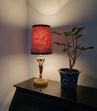 Pair Navy Gold Marbled Paper Lampshades