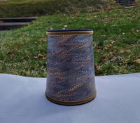 Pair Navy Gold Marbled Paper Lampshades