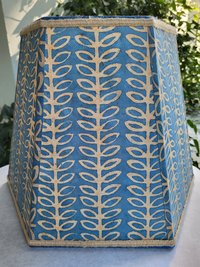 Batik Paper Lampshade Blue Beige