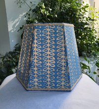 Batik Paper Lampshade Blue Beige