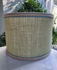 Light Green Burlap Lampshade, Drum Lamp Shade