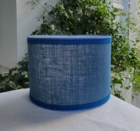 Dark Blue Burlap Lampshade, Drum Lamp Shade