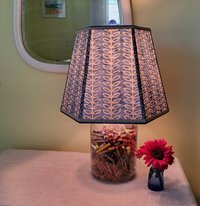 Batik Paper Lampshade Blue Beige