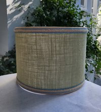 Light Green Burlap Lampshade, Drum Lamp Shade