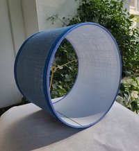 Dark Blue Burlap Lampshade, Drum Lamp Shade