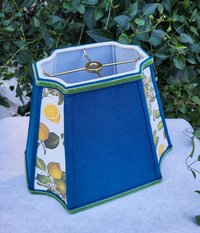 Lemons Moroccan Blue Lampshade, Medium Rectangle