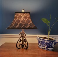 Black Rectangle Bell Lampshade Leaves