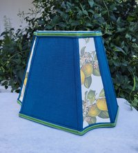 Lemons Moroccan Blue Lampshade, Medium Rectangle