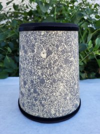 Pair Black Gray Cream Marbled Paper Lampshades