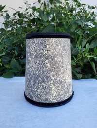 Pair Black Gray Cream Marbled Paper Lampshades