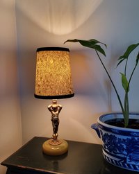 Pair Black Gray Cream Marbled Paper Lampshades