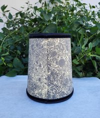 Pair Black Gray Cream Marbled Paper Lampshades