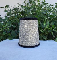 Pair Black Gray Cream Marbled Paper Lampshades