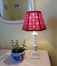 Green or Red Foulard French Country Fabric Lampshade, Clip On Lamp Shade