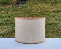 Raffia Cloth Lampshade, Paisley Fabric Lined