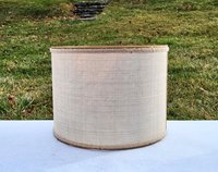 Raffia Cloth Lampshade, Paisley Fabric Lined