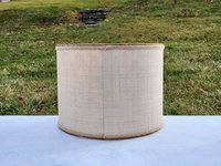 Raffia Cloth Lampshade, Paisley Fabric Lined
