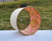 Raffia Cloth Lampshade, Paisley Fabric Lined