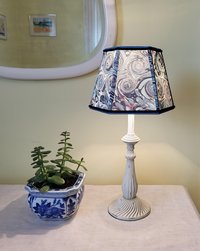 Marbled Paper Lampshade Blue