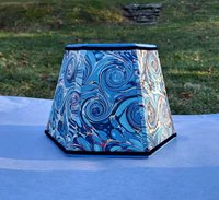 Marbled Paper Lampshade Blue