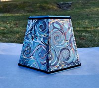 Marbled Paper Lampshade Blue