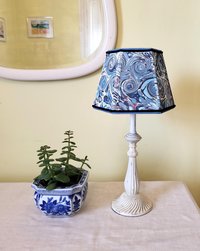 Marbled Paper Lampshade Blue