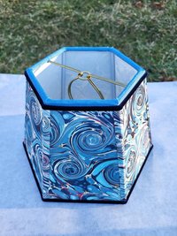 Marbled Paper Lampshade Blue