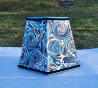 Marbled Paper Lampshade Blue