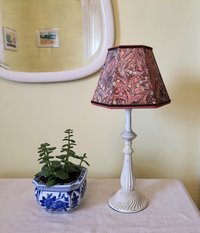 Small Marbled Paper Lampshade Hexagon Brown Rust