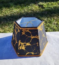 Black Gold Marbled Paper Lampshade