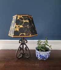 Black Gold Marbled Paper Lampshade