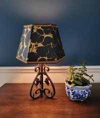 Black Gold Marbled Paper Lampshade
