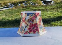 Small Floral Lampshade, Teal Pink Red French Fabric
