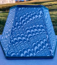 Marbled Paper Lampshade Teal Blue White
