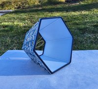 Paper Lampshade Teal Blue Black White