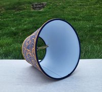 Blue Gold Paper Lampshade Clip On Table Lamp