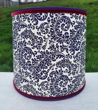 Purple Gold Lampshade, Red Trim Clip On Lamp Shade Italian Florentine Paper