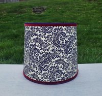 Purple Gold Lampshade, Red Trim Clip On Lamp Shade Italian Florentine Paper